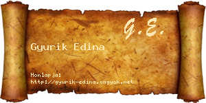 Gyurik Edina névjegykártya